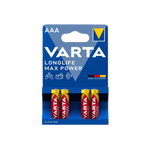 Varta Batterie Alkaline AAA Longlife Max Power 4 Stk.